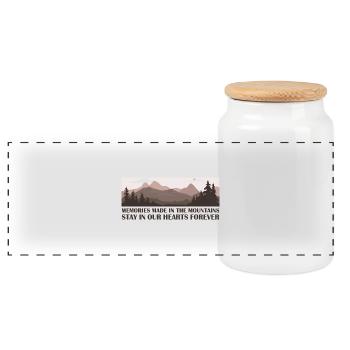 Mountain - Panorama Keksdose mit Holzdeckel - Weiß - Vorne