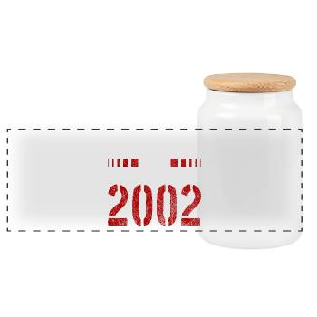 LEGENDS ARE BORN IN 2002 BIRTHDAY CHRISTMAS SHIRT - Panoramic Cookie Jar with Wooden Lid - white - Front