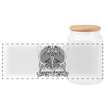nonour and loyalty - Panorama Keksdose mit Holzdeckel - Weiß - Vorne