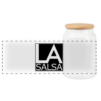 LA Salsa - Los Angeles Salsa - noir - Boîte à biscuits avec couvercle en bois - blanc - Devant