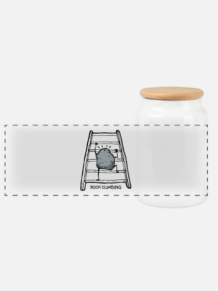 rock climbing - humor - Kletter T-Shirt - Panoramic Cookie Jar with Wooden Lid - white