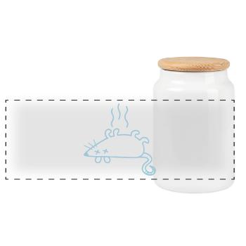 A Dead Mouse - Panoramic Cookie Jar with Wooden Lid - white - Front