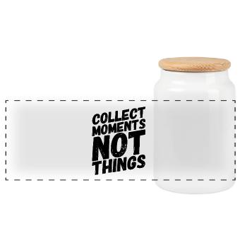 Voyage dans le monde - Boîte à biscuits avec couvercle en bois - blanc - Devant