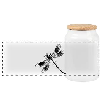 Libe 31 - Panoramic Cookie Jar with Wooden Lid - white - Front