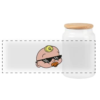 COOL BÉBÉ T-SHIRT - Boîte à biscuits avec couvercle en bois - blanc - Devant