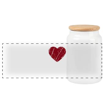 I Love Finale Ligure - Panoramic Cookie Jar with Wooden Lid - white - Front