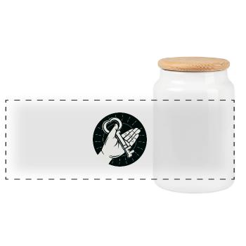 Key Of Life Hope Key Christmas gifts - Panoramic Cookie Jar with Wooden Lid - white - Front