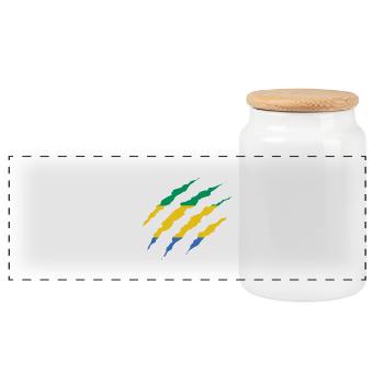 Claw Klaue Laender Gabun png - Panorama Keksdose mit Holzdeckel - Weiß - Vorne