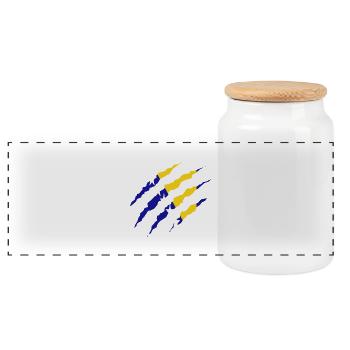 Claw Klaue Laender Bosnien Herzegowina png - Panorama Keksdose mit Holzdeckel - Weiß - Vorne