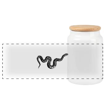 serpent - Boîte à biscuits avec couvercle en bois - blanc - Devant