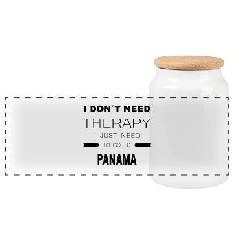 i dont need therapy i just need to go to PANAMA - Panorama Keksdose mit Holzdeckel - Weiß - Vorne