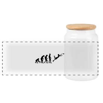 Ultimate Frisbee Evolution - Panorama Keksdose mit Holzdeckel - Weiß - Vorne