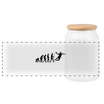 Handball Evolution - Boîte à biscuits avec couvercle en bois - blanc - Devant