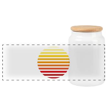 6061912 127615935 lever du soleil - Boîte à biscuits avec couvercle en bois - blanc - Devant