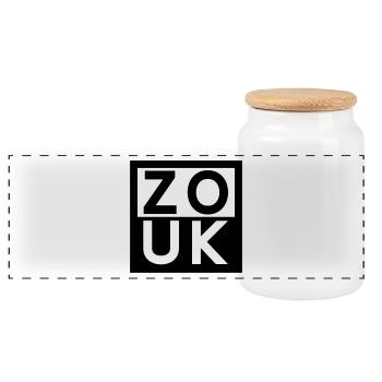 Z O U K -Zouk Dance Fashion - Panorama Keksdose mit Holzdeckel - Weiß - Vorne