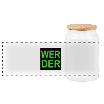 Werder - Panorama Keksdose mit Holzdeckel - Weiß - Vorne