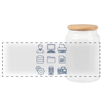 Computer Icons - Panorama Keksdose mit Holzdeckel - Weiß - Vorne
