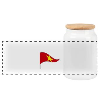 Vietnam. Asia. Speak flag flag state flag speak - Panoramic Cookie Jar with Wooden Lid - white - Front