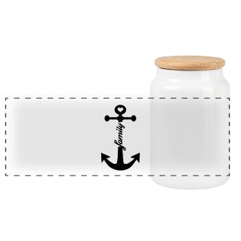 La famille - Boîte à biscuits avec couvercle en bois - blanc - Devant