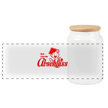 HOW I GOT MY ABSCHLUSS Red - Panorama Keksdose mit Holzdeckel - Weiß - Vorne