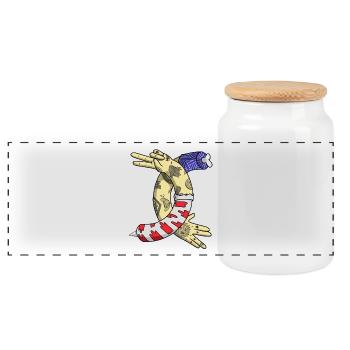 Illustration Tatoo - Boîte à biscuits avec couvercle en bois - blanc - Devant