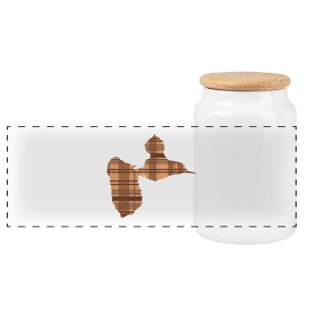 Tshirt gwada madrasse Brown - Panoramic Cookie Jar with Wooden Lid - white - Front