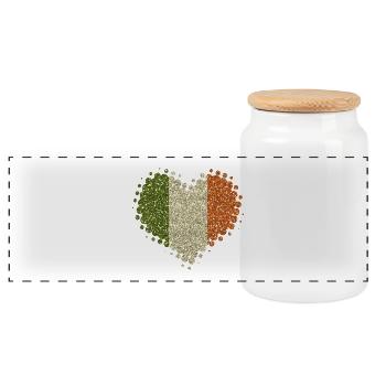 Ich Liebe Irland Glitzer irisch Heimatland Éire - Panorama Keksdose mit Holzdeckel - Weiß - Vorne