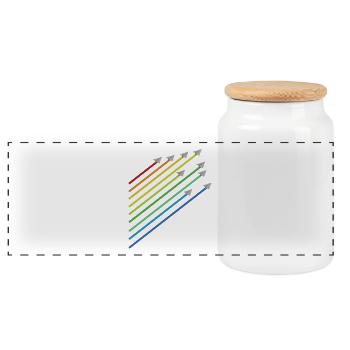 rainbow paper plane flight - Boîte à biscuits avec couvercle en bois - blanc - Devant