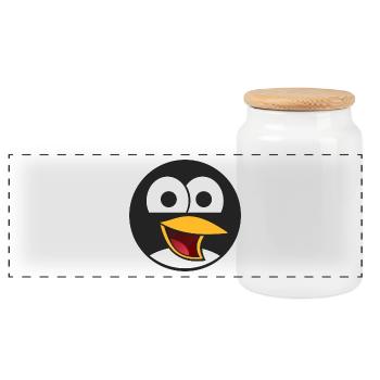 Vogel Comic - Panorama Keksdose mit Holzdeckel - Weiß - Vorne