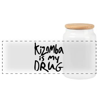 Kizomba is my Drug - Kizomba Dance Fashion - Panorama Keksdose mit Holzdeckel - Weiß - Vorne