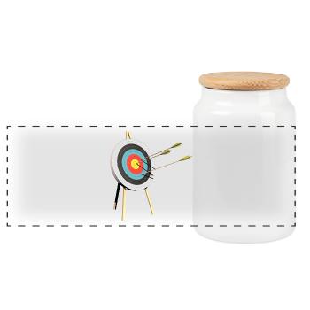 archery arrow bow crossbow target sports24 - Panoramic Cookie Jar with Wooden Lid - white - Front