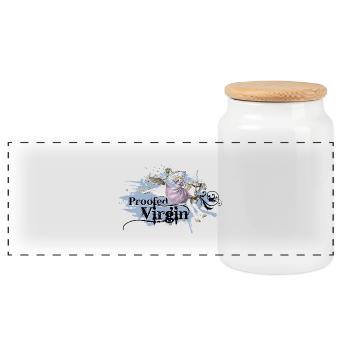 shirt de princesse licorne récolement gris bleu vierge - Boîte à biscuits avec couvercle en bois - blanc - Devant