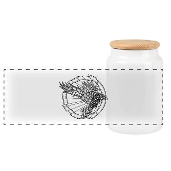 Do not hurt the Raven (Black) - Panoramic Cookie Jar with Wooden Lid - white - Front