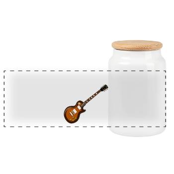 Musician Guitarist Guitar Sheet Music Music Electric Guitar - Panoramic Cookie Jar with Wooden Lid - white - Front