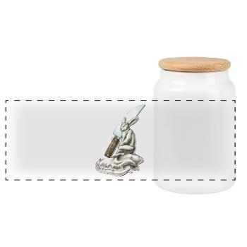 shirt de crâne de couteau de lièvre motif mauvais solo de lapin - Boîte à biscuits avec couvercle en bois - blanc - Devant