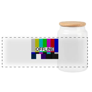 Offline Shirt Geschenk - Panorama Keksdose mit Holzdeckel - Weiß - Vorne