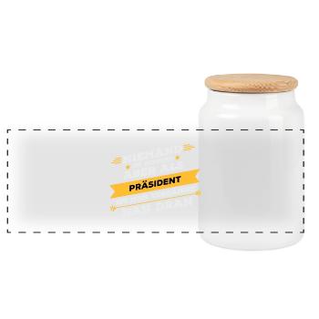 Präsident Beruf Geschenk - Panorama Keksdose mit Holzdeckel - Weiß - Vorne