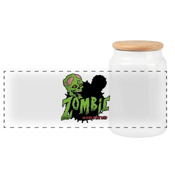 Undead is not Dead 02 - Panoramic Cookie Jar with Wooden Lid - white - Front