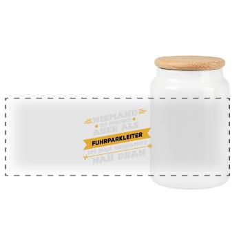 Fuhrparkleiter Beruf Geschenk - Panorama Keksdose mit Holzdeckel - Weiß - Vorne