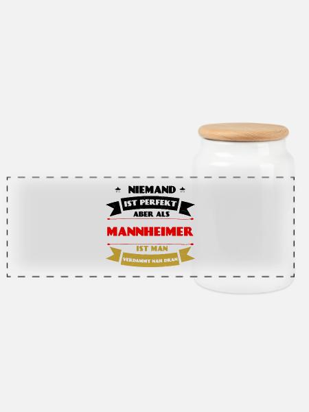 Perfekter Mannheimer - Mannheim Deutschland Pfalz - Panorama Keksdose mit Holzdeckel - Weiß