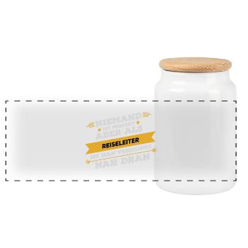 Reiseleiter Beruf Geschenk - Panorama Keksdose mit Holzdeckel - Weiß - Vorne