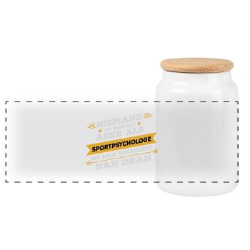 Sportpsychologe Beruf Geschenk - Panorama Keksdose mit Holzdeckel - Weiß - Vorne