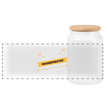 Wassermeister Beruf Geschenk - Panorama Keksdose mit Holzdeckel - Weiß - Vorne
