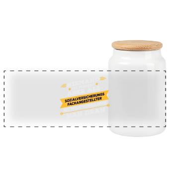 Social insurance professional employee - Panoramic Cookie Jar with Wooden Lid - white - Front