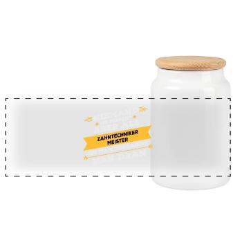 Dental technician professional gift - Panoramic Cookie Jar with Wooden Lid - white - Front