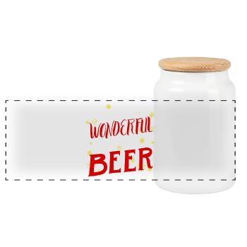 Bière Hommes Noël Bière de Noël cadeau X-Mas - Boîte à biscuits avec couvercle en bois - blanc - Devant