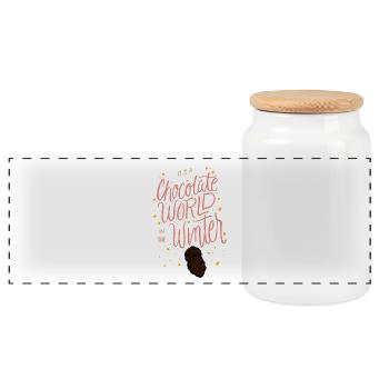 chocolat enfants du Père Noël cadeau - Boîte à biscuits avec couvercle en bois - blanc - Devant