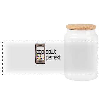 (app)solut perfekt - Panorama Keksdose mit Holzdeckel - Weiß - Vorne