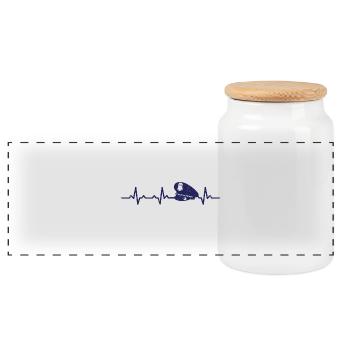 Polizei Herzschlag heartbeat geschenk polizist - Panorama Keksdose mit Holzdeckel - Weiß - Vorne