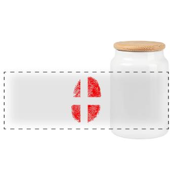 Danemark T-shirt · Drapeau · ADN · Empreintes digitales - Boîte à biscuits avec couvercle en bois - blanc - Devant